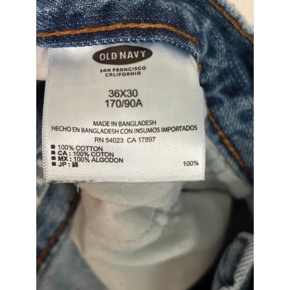 Old Navy Famous Jeans Mens 36x30 Blue Straight Leg Denim Medium Wash 100% Cotton - Picture 4 of 4